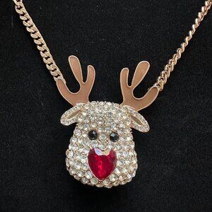 NWT Betsey Johnson  Reindeer Pendant Necklace